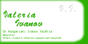 valeria ivanov business card