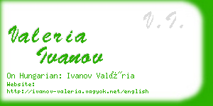 valeria ivanov business card